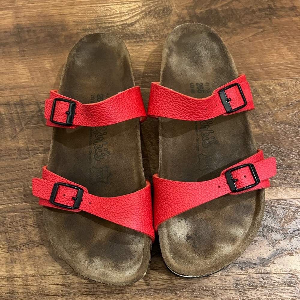 Women’s Birkis by Birkenstock Sandals in Red. Sz 41